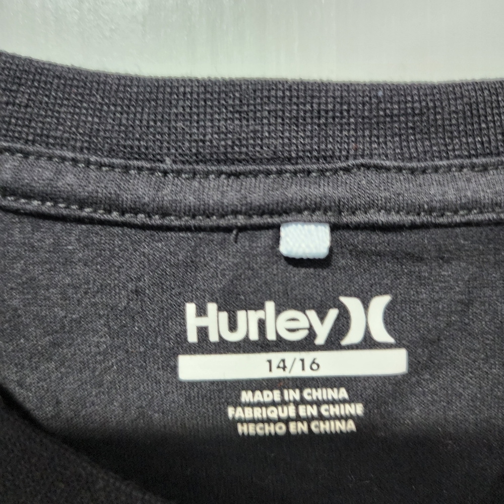 Boys Kids Hurley Tshirt Black/Neon Graphic XLarge (14/16) Pre-owned - Picture 4 of 4